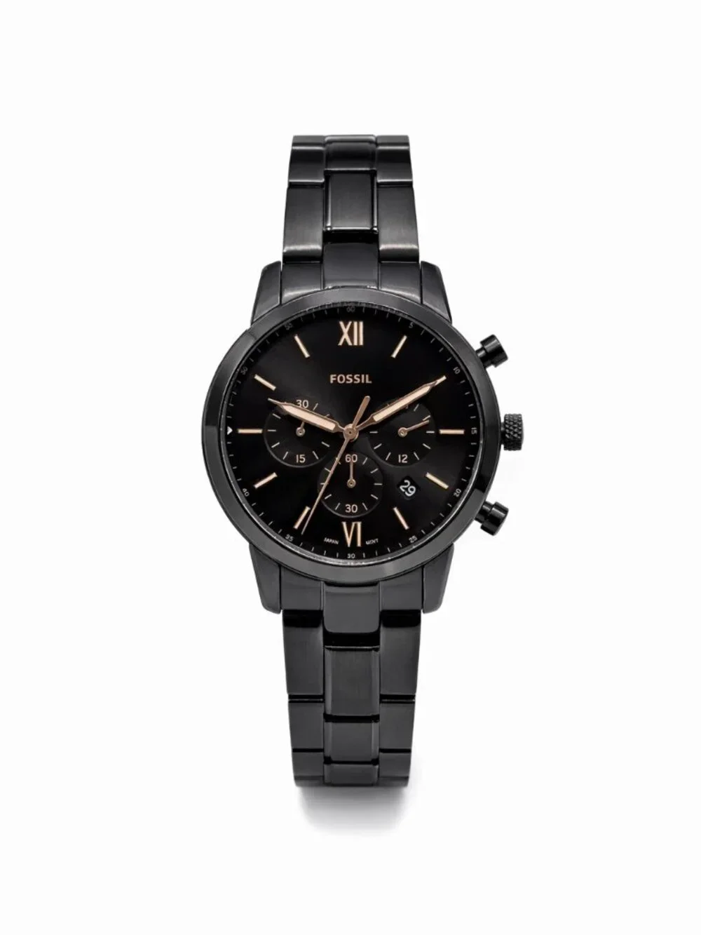 Fossil Neutra FS5525 Men's Black Chronograph Steel Watch 44mm